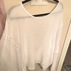 White free people, open back sweater